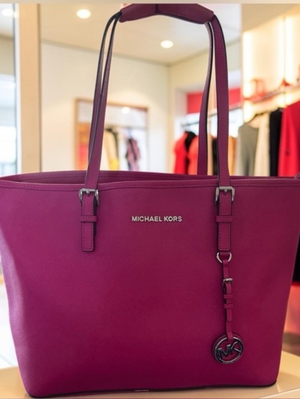 Micheal Kors Raspberry Tote Bag
